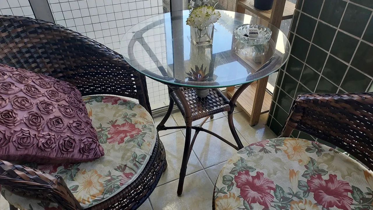 Jogo de terraço em madeira com acabamento entrelaçados  - Foto 4
