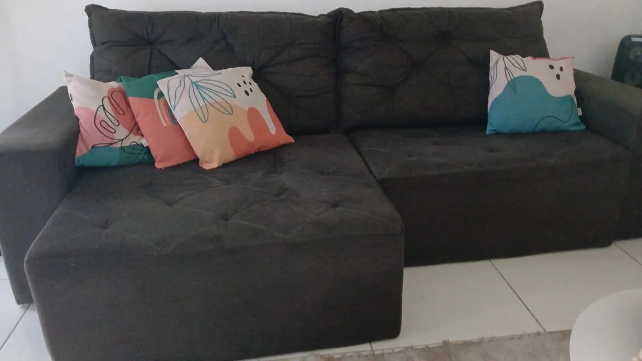 Sofá Retrátil Marrom 2,40m - Grande e Confortável - Foto 3