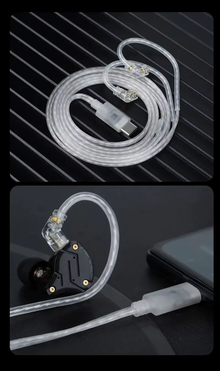 Cabo KZ USB Tipo C com DAC Integrado e Microfone - Prateado (Upgrade Hi-Fi) - Foto 5