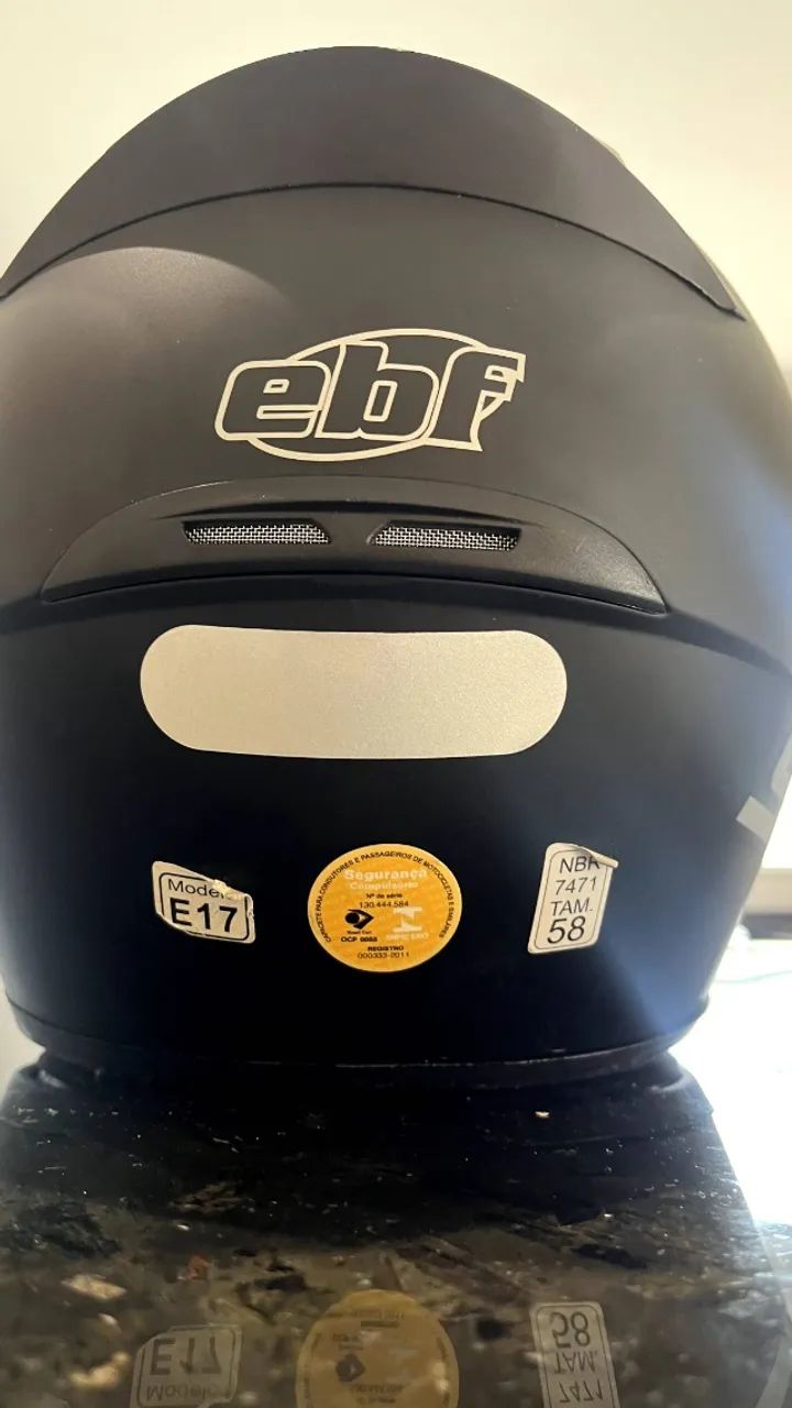 Ebf, Capacete Esportivo Ebf New Spark Solid Preto Fosco Moto Masculino e Feminino - Foto 2