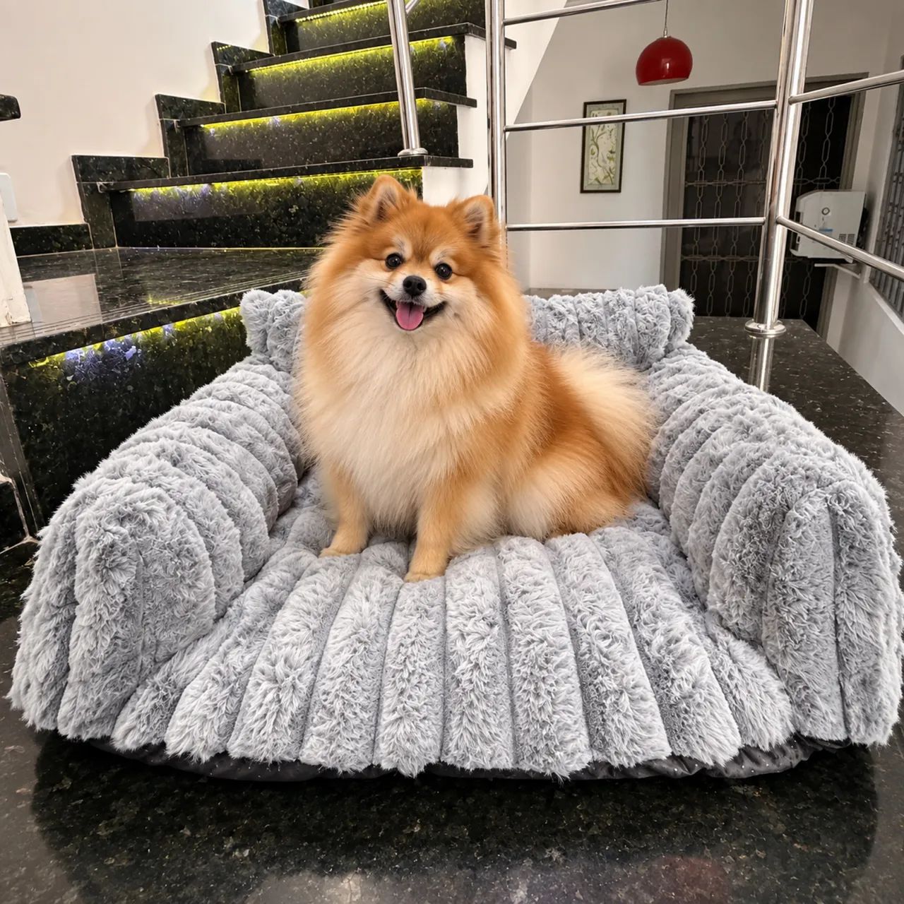 Cama Sofá Pet Cinza Macio Confortável importado  - Foto 2