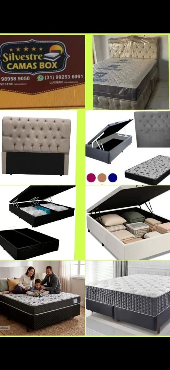 Cama Box casal ortopédica base baú Colchões  - Foto 2