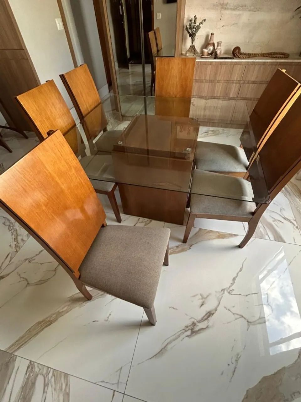 Mesa MADEIRA MACIÇA Jantar com 6 cadeiras - Foto 2