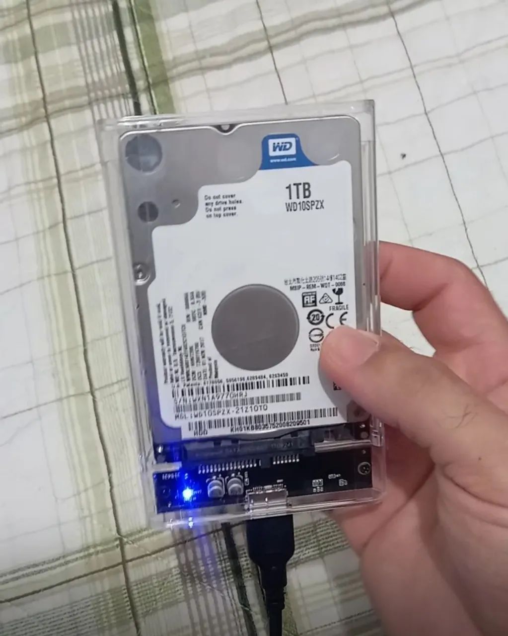 HD 1TB na case e adaptado. - Foto 2