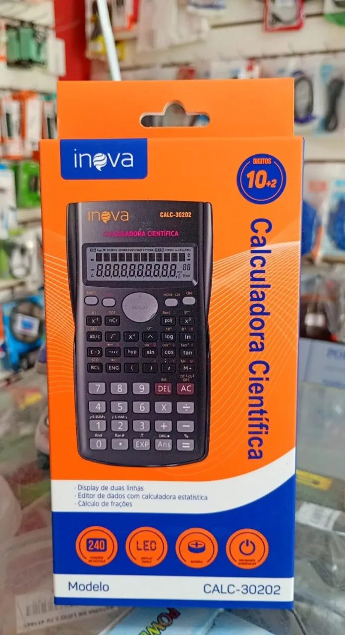 Calculadora Científica 240 Funções Display LED 10+2 Dígitos - Novo
