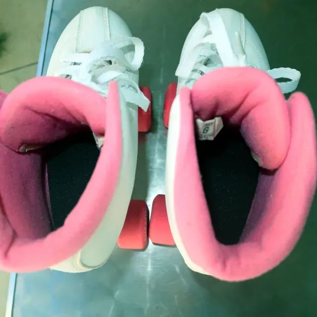 Patins marca Roller Derby / Rollerderby, Feminino, Branco com Rosa, Número 36 - Foto 4