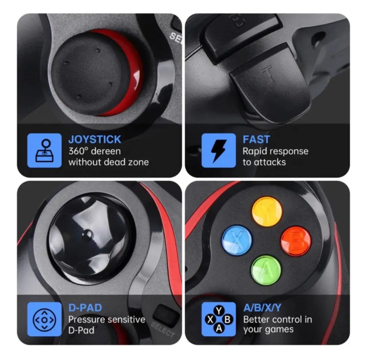Controle Gamer Sem Fio Com Joystick Manete Bluetooth 2.4g - Foto 4