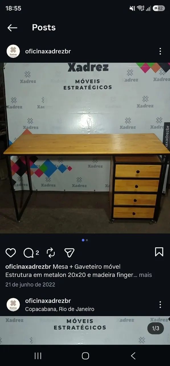 Conjunto de móveis industriais