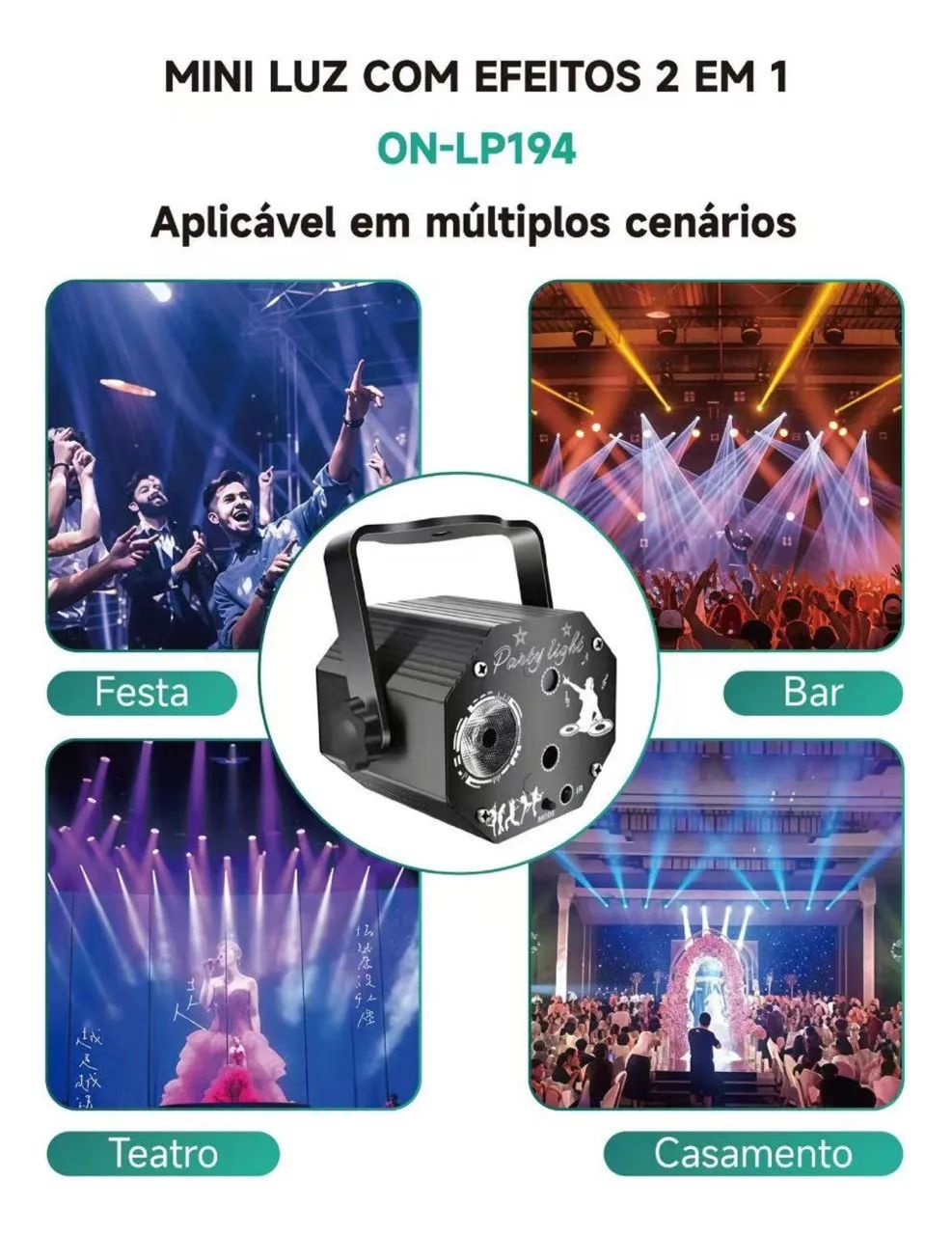 Mini Projetor Laser Rgb Jogo De Luz Iluminação Festa Led - Foto 4