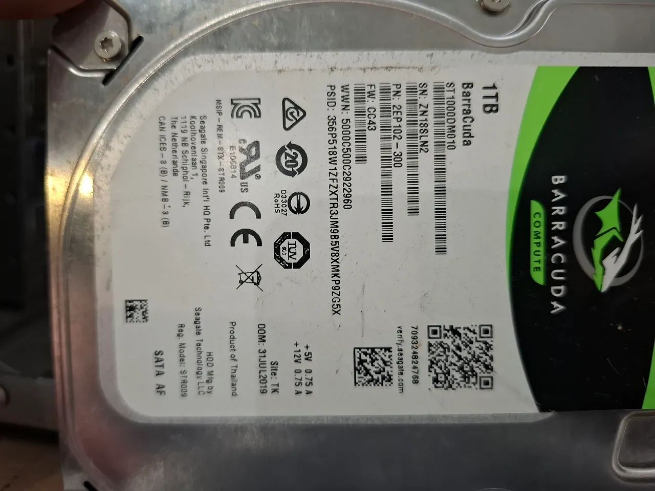 HD de 1.0TB Seagate Barracuda com 100% de saúde - Foto 2