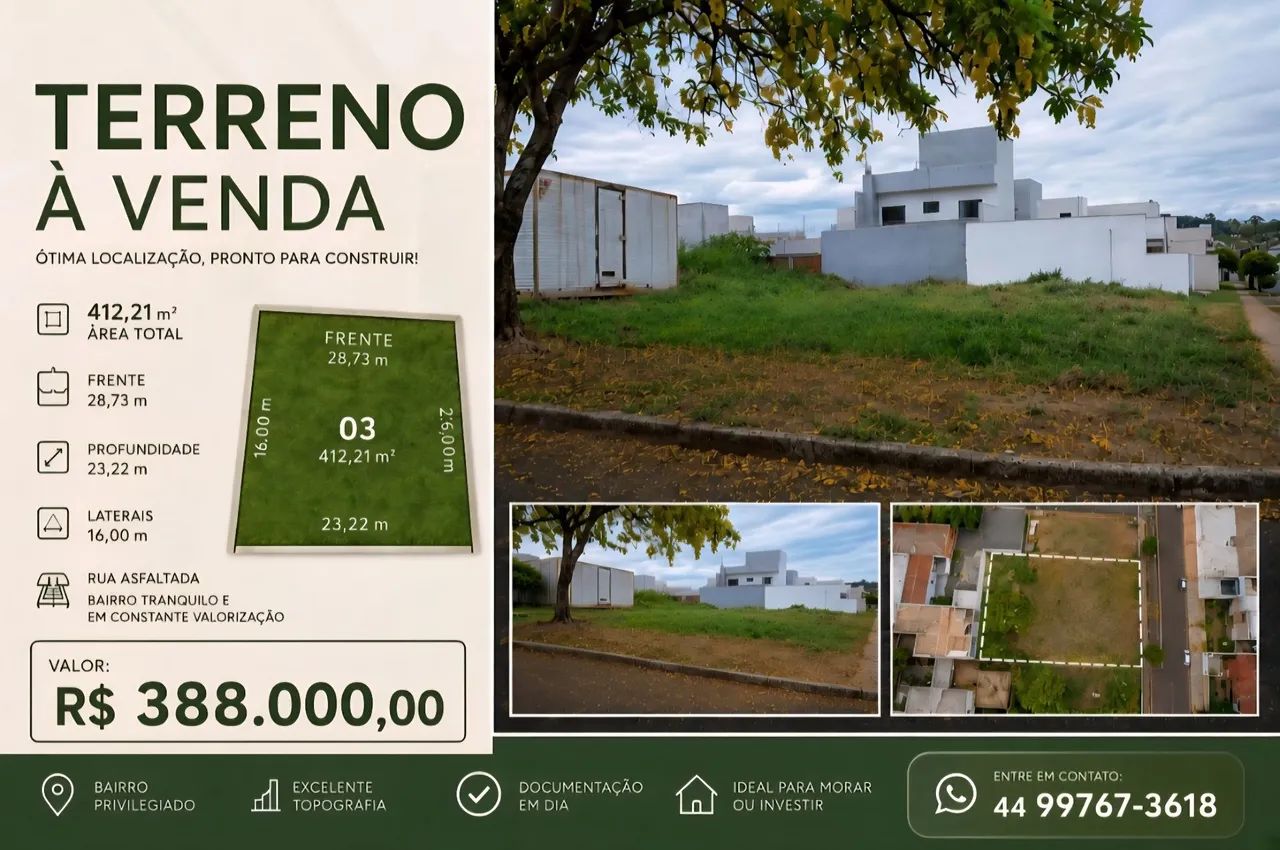 ? TERRENO À VENDA NO JARDIM PILAR - MARINGÁ/PR