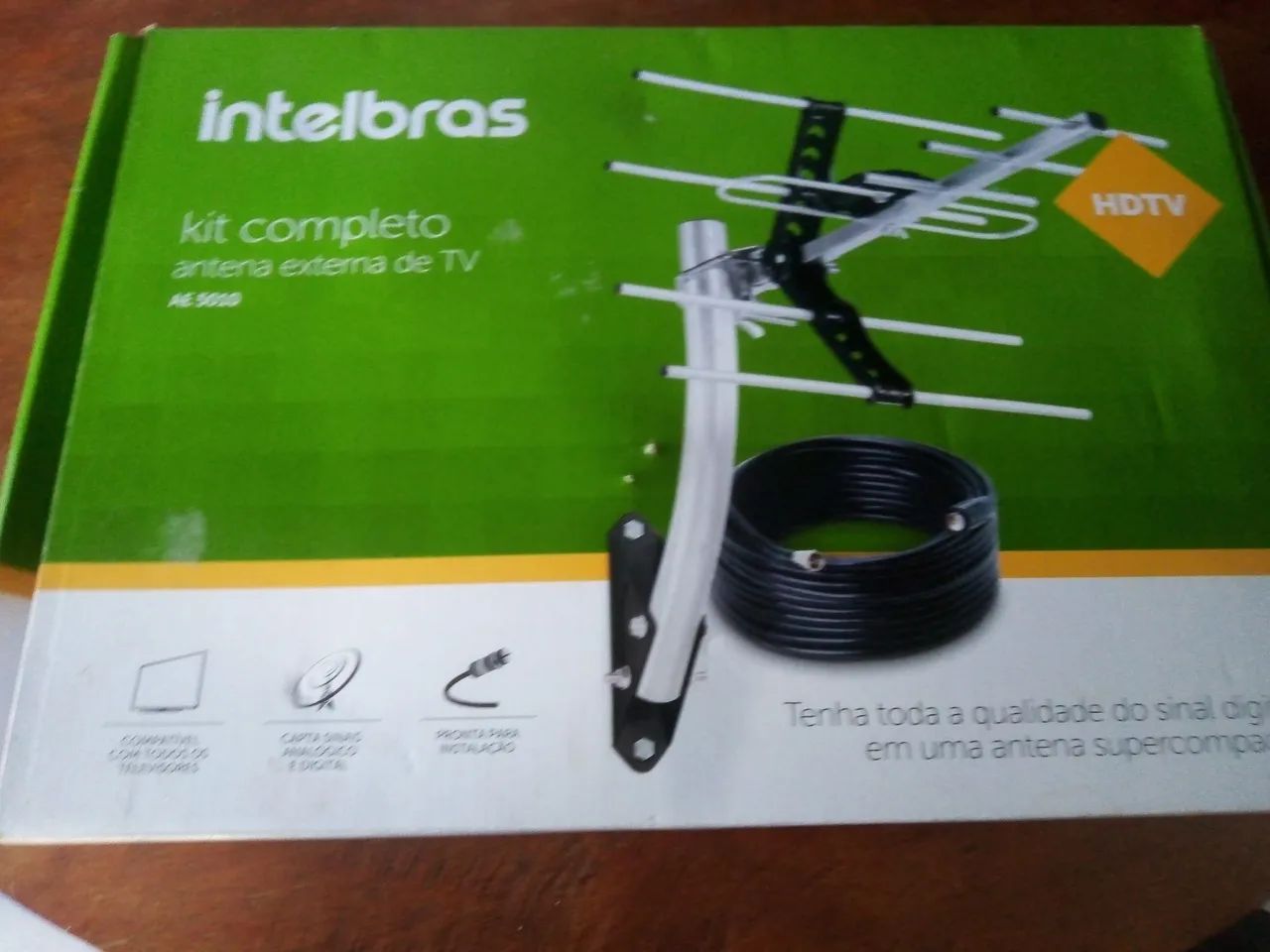 Antena Digital Intelbras AE 5010 kit completo nova na caixa nunca usada.