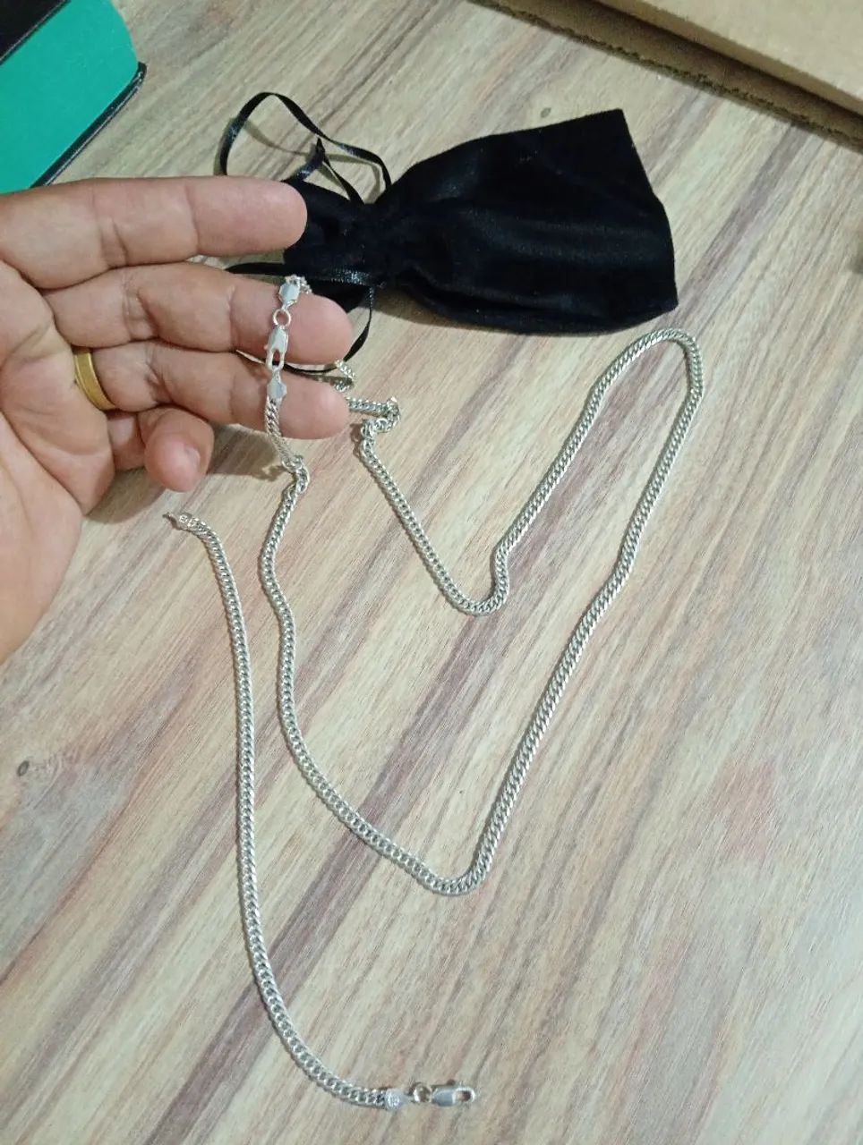 Cordão e pulseira prata 925 - Foto 3