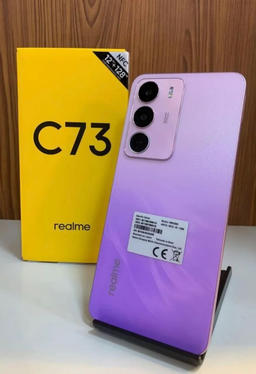 O brabo Lançamentooooo Roxo Realme C73 - 128Gb/4Ram 