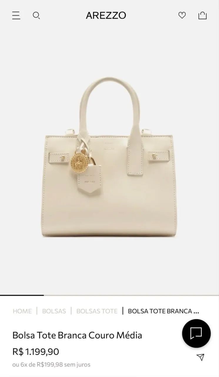 Bolsa Arezzo couro legítimo 