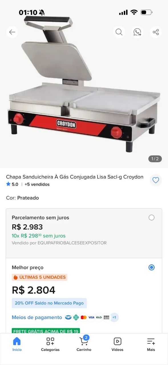 Chapa Croidon a gás  - Foto 4