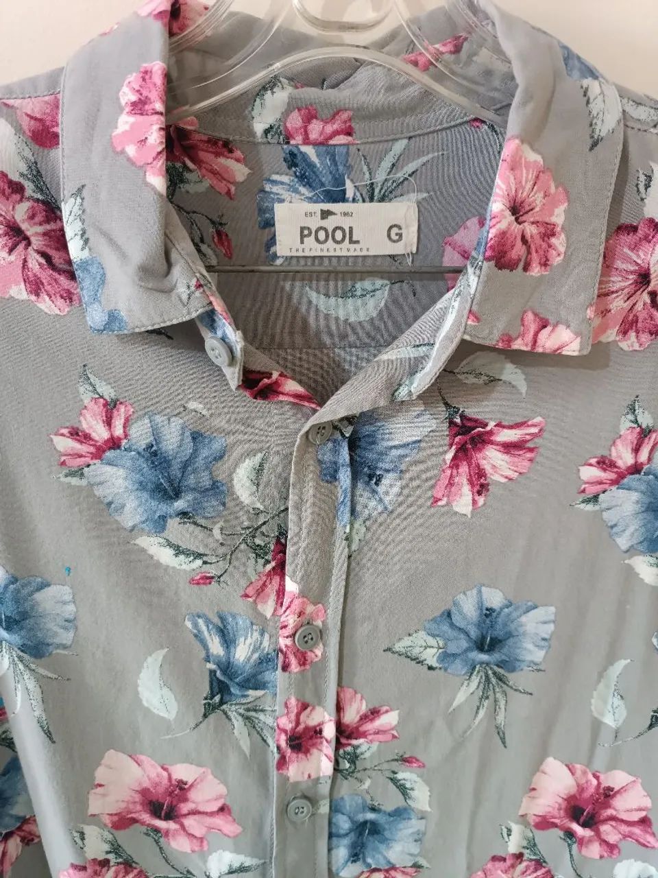 Camisa Masculina Floral Viscose Pool - Foto 3