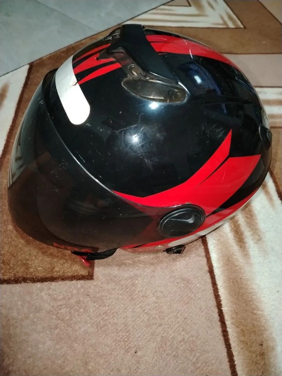 Capacete aberto com dupla viseira seminovo - Foto 5