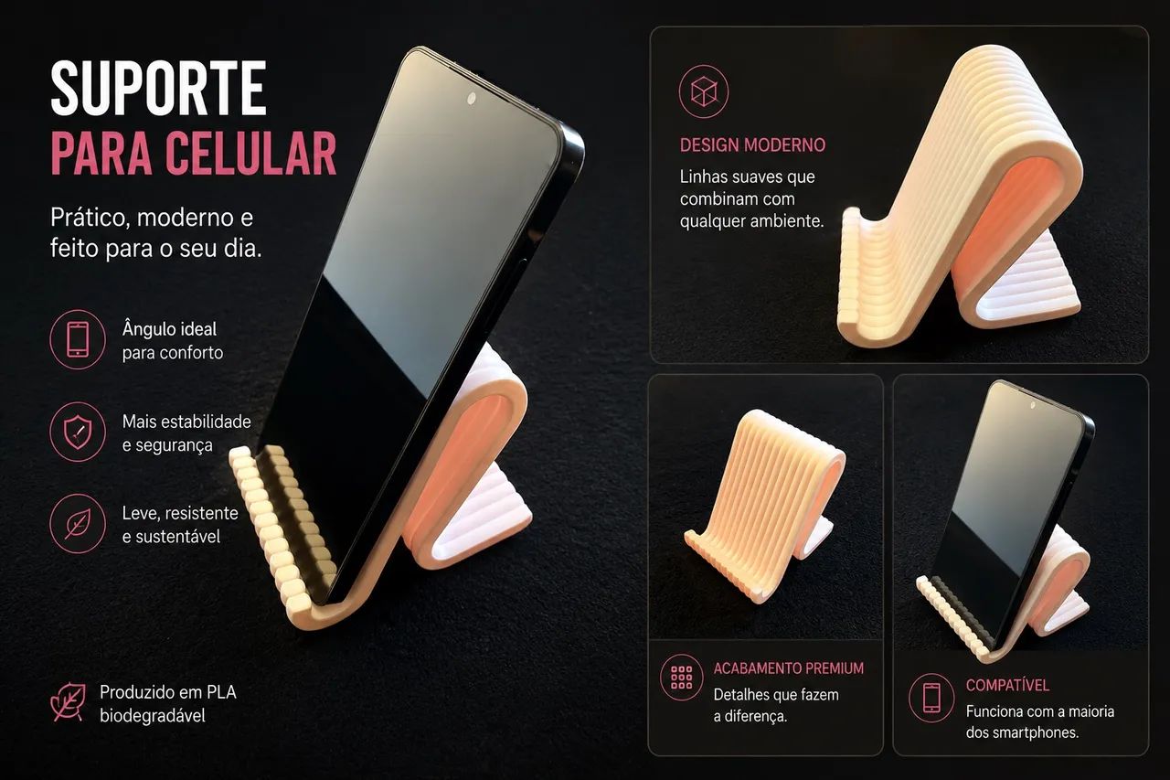 Suporte de mesa para celular - Foto 3