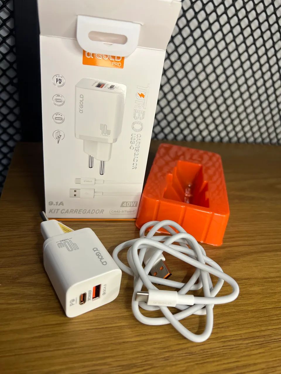 Kit Carregador Super Turbo 40W Porta Dupla (USB-A + USB-C) + Cabo USB e Tipo-C - Foto 2