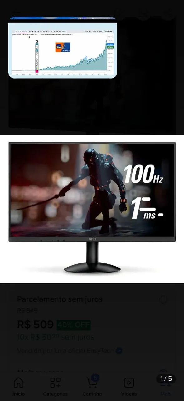 Monitor LG 1080P 23,8POL - Foto 2