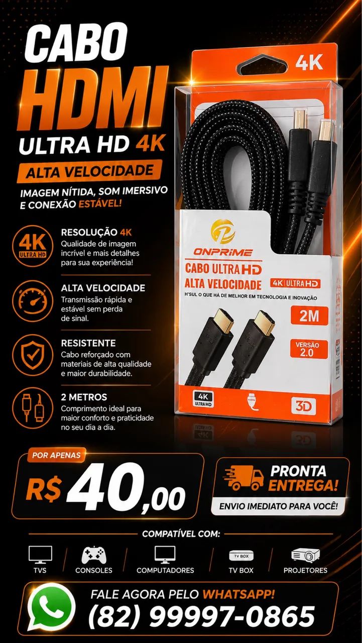 Cabo HDMI 2 Metros 