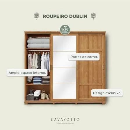 Guarda Roupa Casal Dublin (Madeira). - Foto 3