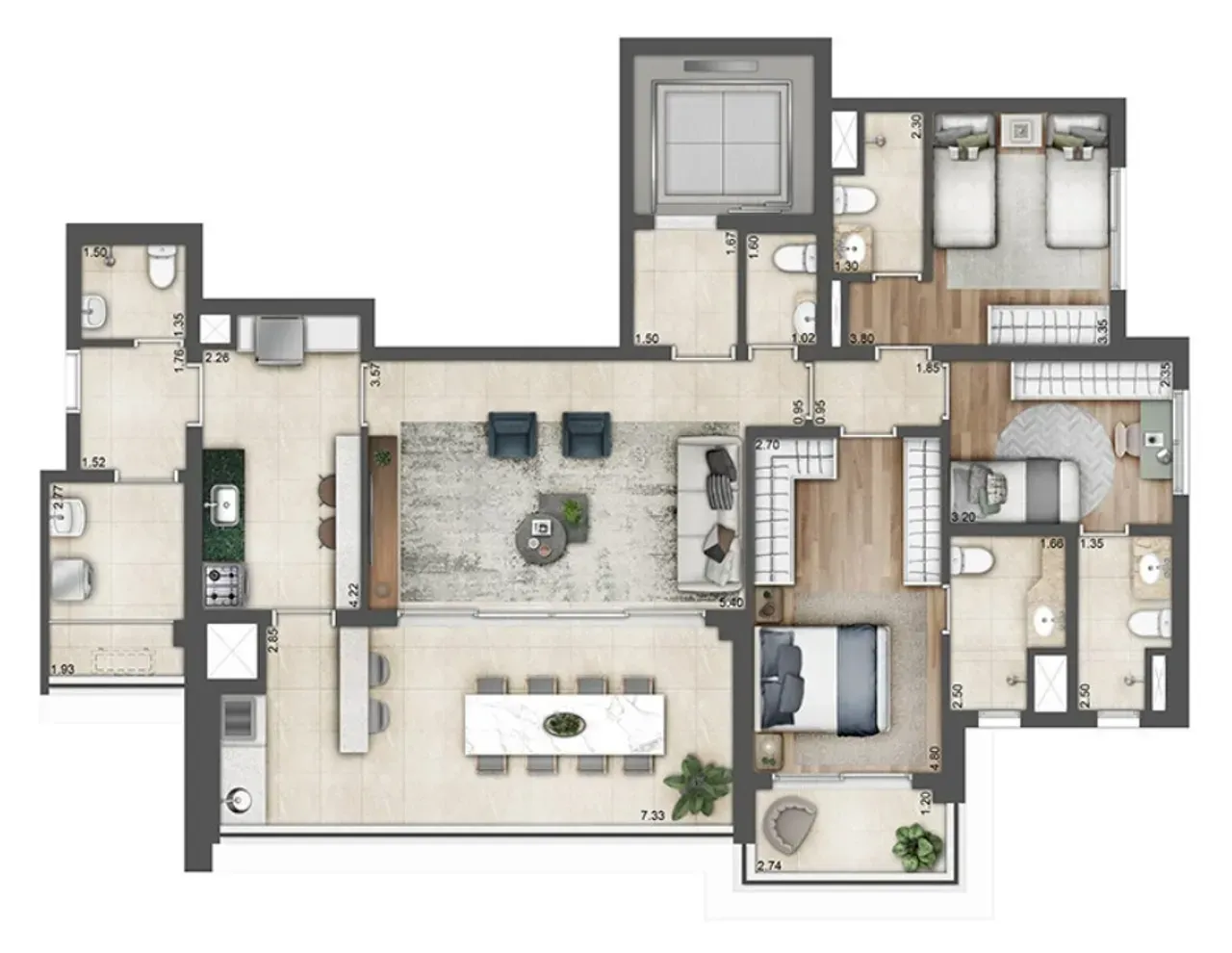 PLANTA 132m²