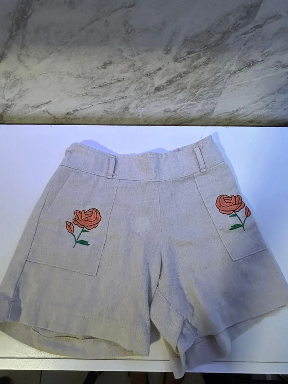 SHORT DE LINHO INFANTIL. TAM 12