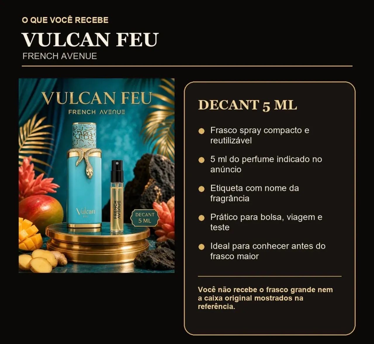 Decante 5ml Vulcan Feu EAU de Parfum Original - Foto 5