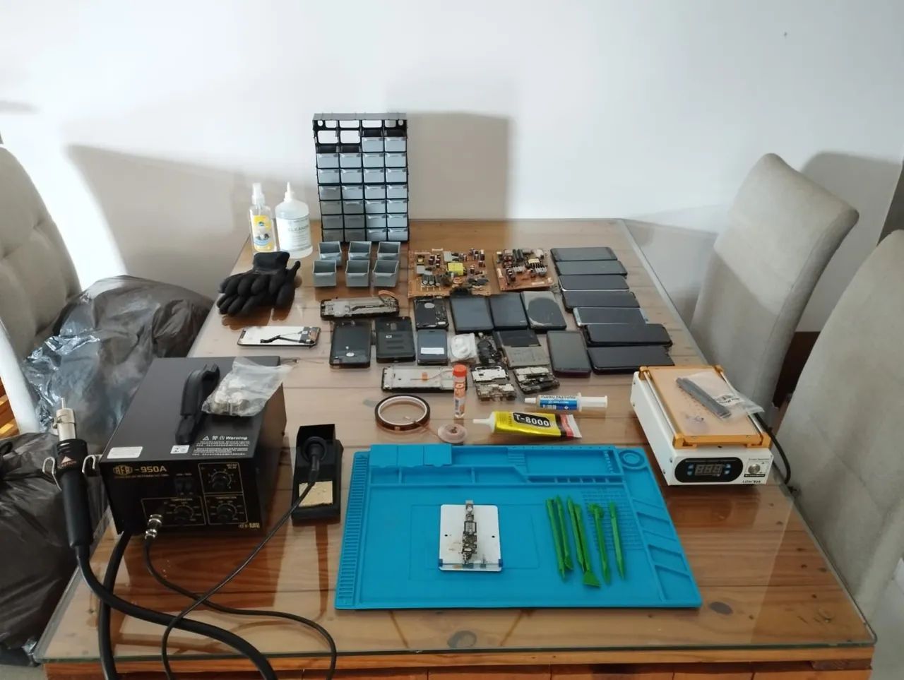 Kit Reparo Celular Estação de Solda e Retrabalho 2 em 1 AFR MAX 950A Solda DUPLA - Foto 5