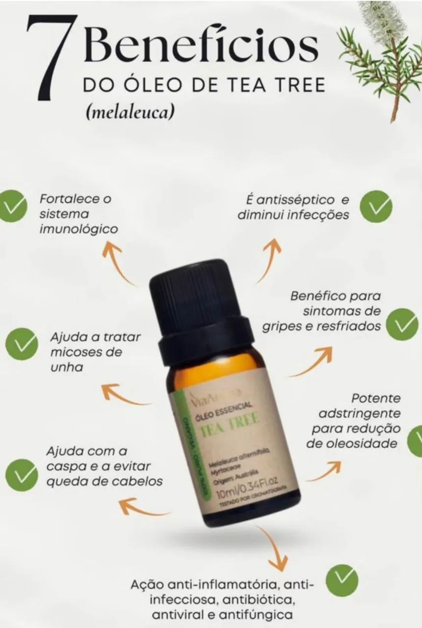 Óleo essencial Melaleuca 10ml Via Aroma 