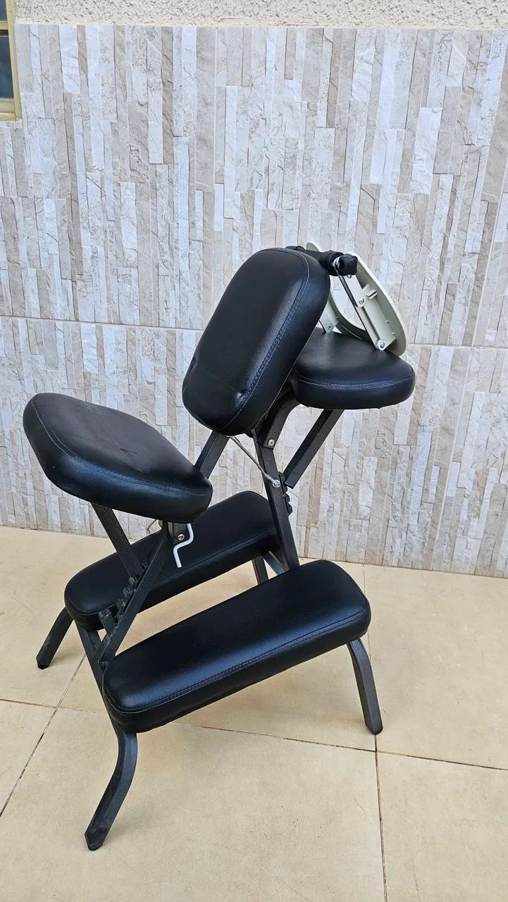 Cadeira de massagem: preta, portátil e dobrável