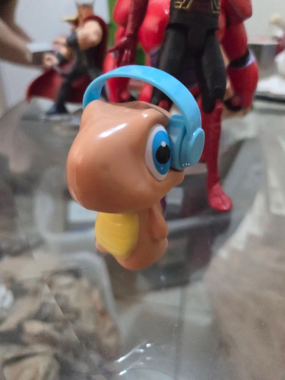 Boneco Tortuguita Com Fone De Ouvido Azul Arcor Colecionável