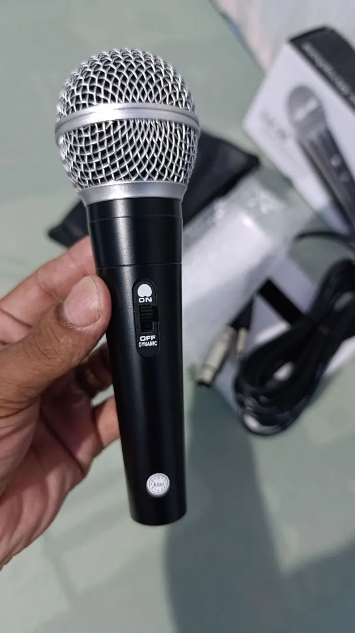 Microfone de Metal SM-58 cabo 5mt 