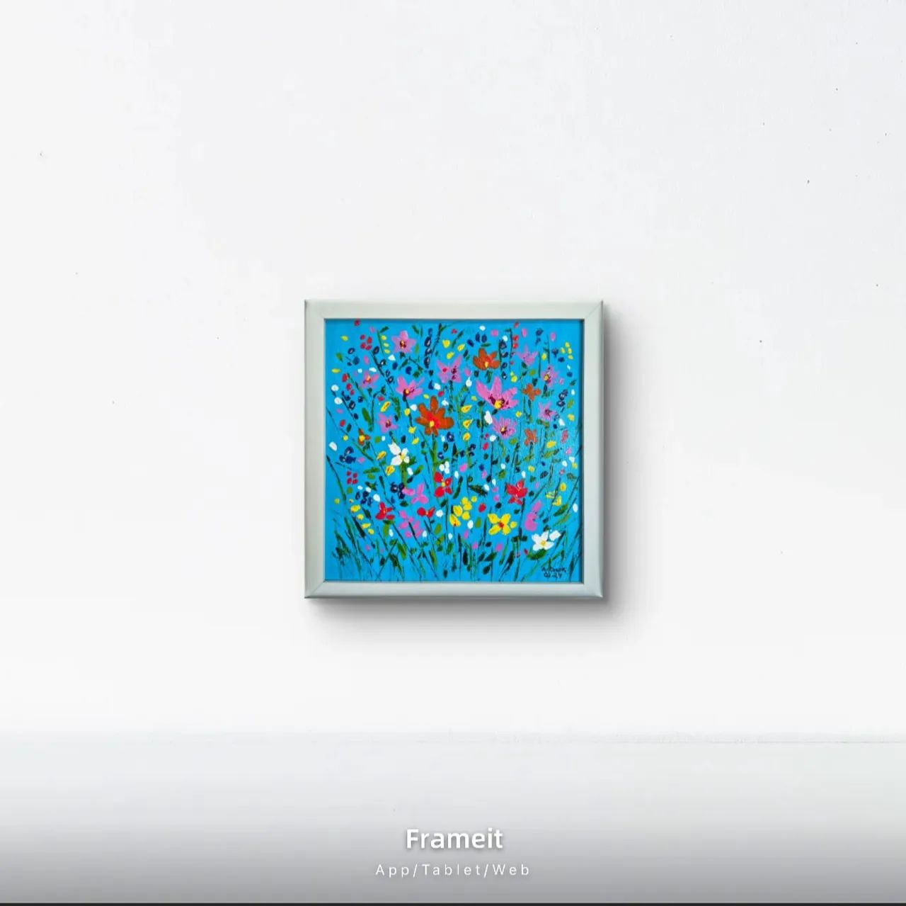 Quadro de arte floral com textura
