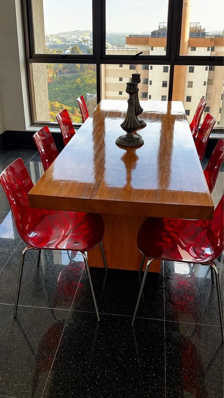 Mesa de Jantar em Madeira Maciça - 2,40 x 1,10 m