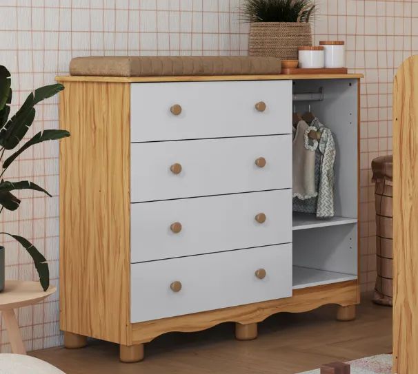 Comoda Infantil luna, 100% MDF - Peroba  - Foto 3