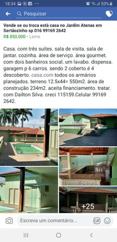 Vende se ou troca está casa no Jardim Atenas em Sertãozinho sp