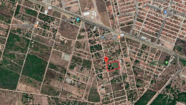 Terreno de 12.592m2 prox BR-406, RN, com casa, piscina e campos de futebol - Foto 2