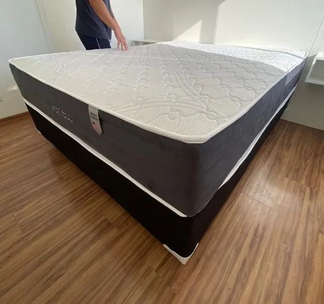 Pronta entrega! Cama box queen com colchão molas ensacadas
