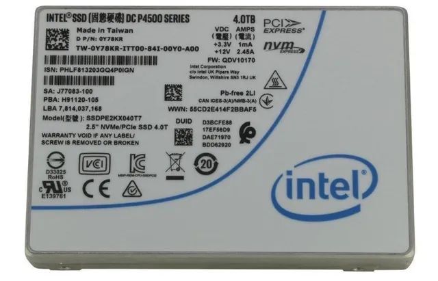 Ssd 4tb Para Servidor Intel 4Tb dc P4510 Series Nvme Pcie 2.5" 15mm - usado