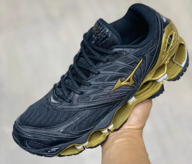 Tenis Mizuno Wave Prophecy 8 Chumbo Dourado Novo Original Caixa
