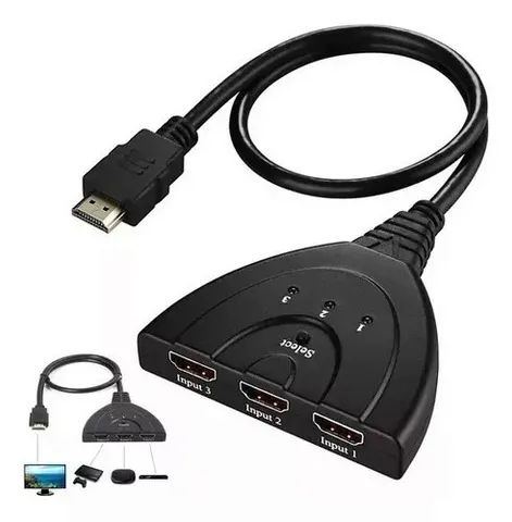  Divisor Hdmi Switch 3x1 Adaptador Cabo 3 Entradas E 1 Saída - Foto 4