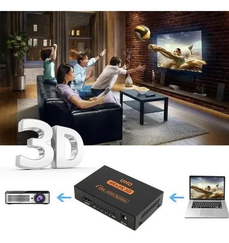 Splitter Distribuidor Divisor Hdmi 1x4 Versão 4k 3840p 3d- Produto novo - Foto 3