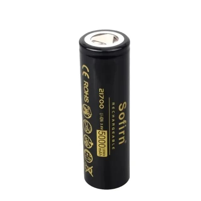Bateria de Lítio Sofirn, Cabeça Chata, 3.7V, 48A, Descarga 10C, 21700, 5000mAh - Foto 2