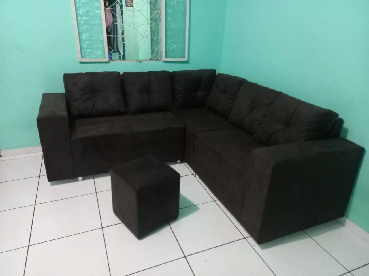 Sofá de Canto Preto