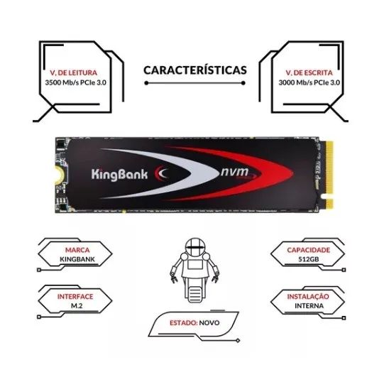 SSD NVMe M.2 512GB KingBank (Gen 3x4) - Promoção - Foto 5