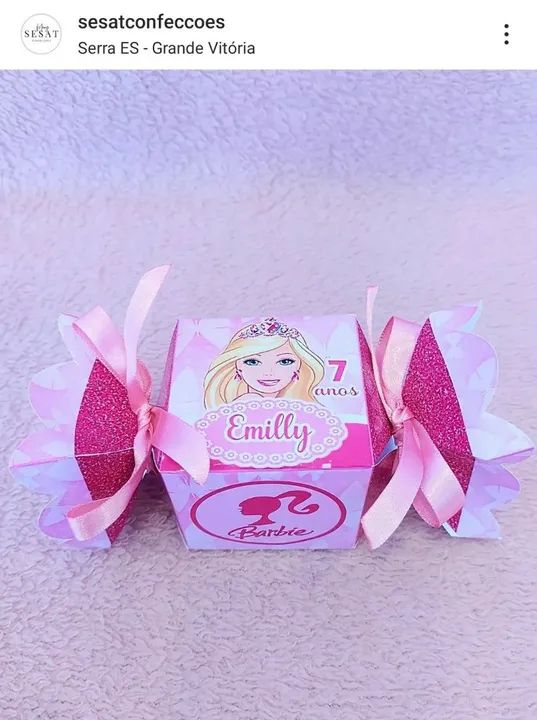 Bauzinho da Barbie, caixinha cubo, bala personalizado pra festa de aniversário - Foto 3