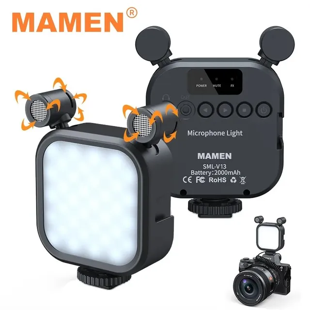 Lâmpada de Led Flash Iluminação Câmera Fotográfica PodCast Bateria